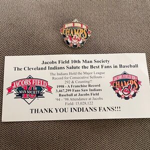1998 Cleveland Indians Jacobs Field Record Sellout Pin